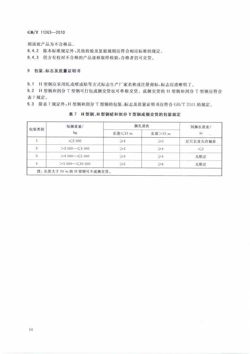 熱軋H型鋼和部分T型鋼 國(guó)標(biāo) GBT 11263-2010 代替GBT 11263-20050016